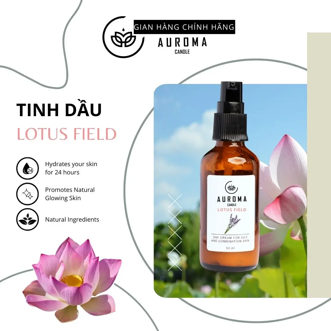 Tinh Dầu Hoa Sen Lotus Field Essential Oils Auroma Candle